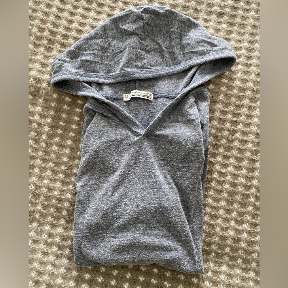 Threads 4 thought - gray cotton long sleeve hoodie